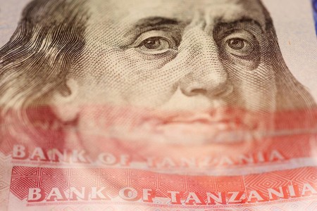 Dar es Salaam, Tanzania - 2014-12-12 USD and TZS in Dar es Salaam, Tanzania, on December 12, 2014. Photo by Daniel Hayduk