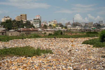 Dar es Salaam, Tanzania - 2015-05-24 - Waste in Jangwani in Dar es Salaam, Tanzania on May 24, 2015. Photo by Daniel Hayduk