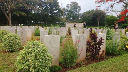 Over 100 people attended a joint Remembrance ceremony at the Dar es Salaam War Graves on Sunday. Photo: Lucy Ashby